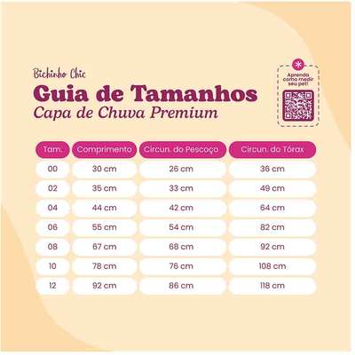 Capa de Chuva Bichinho Chic Premium Preto