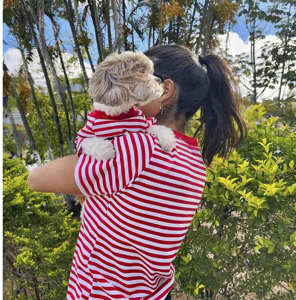 Blusa Listra com Manga Fábrica Pet Vermelha - Tam. G