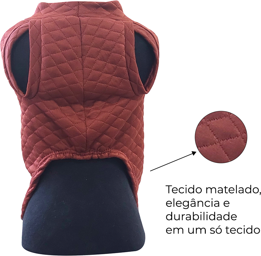 Blusa Matelasse Fábrica Pet Vinho - Tam. G