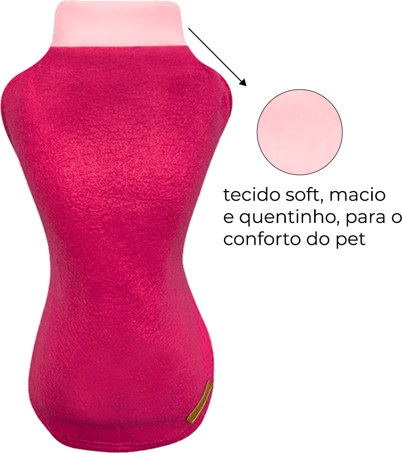 Blusa Básica Fábrica Pet Soft Lisa Rosa - Tam. G