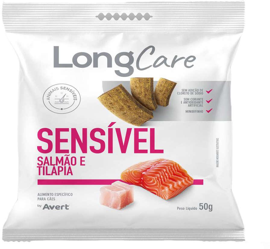 Petisco Funcional Avert LongCare Salmão e Tilápia para Cães - 50g