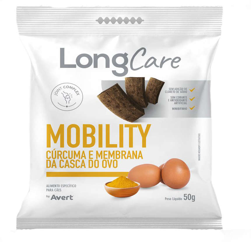 Petisco Funcional Avert LongCare Mobility Cúrcuma e Menbrana da Casca do Ovo para Cães - 50g