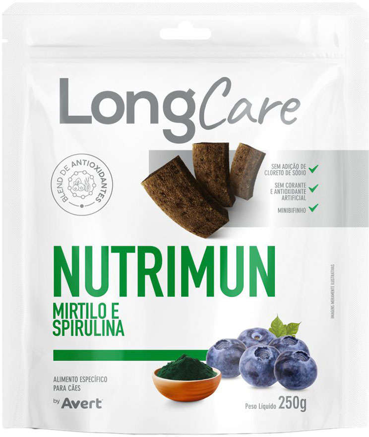 Petisco Funcional Avert LongCare Nutrimun Mirtilo e Spirulina para Cães - 250g