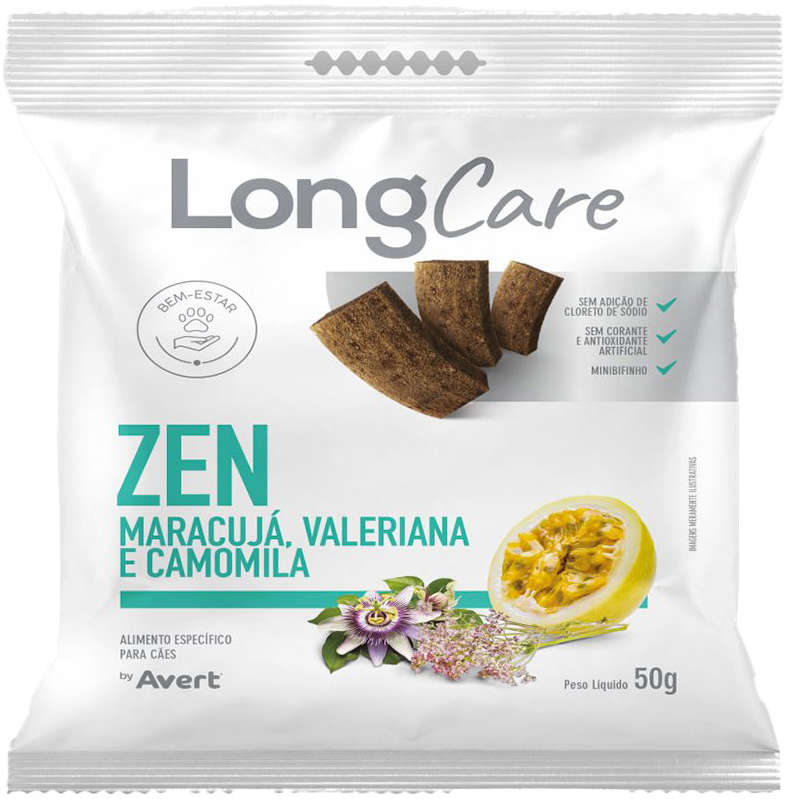 Petisco Funcional Avert LongCare Zen Maracujá, Valeriana e Camomila para Cães - 50g