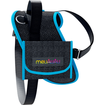 Peitoral meuAuAu Safe Neon Azul para Cães