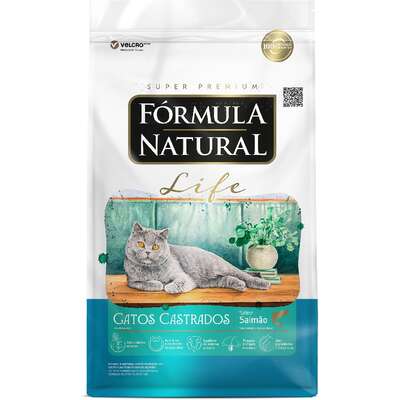 Ração Fórmula Natural Life Sabor Salmão para Gatos Adultos Castrados