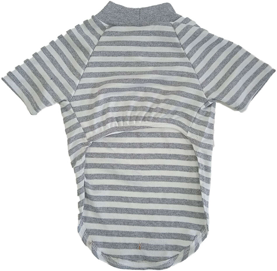Blusa Fábrica Pet Lista Cinza com Manga - Tam. M
