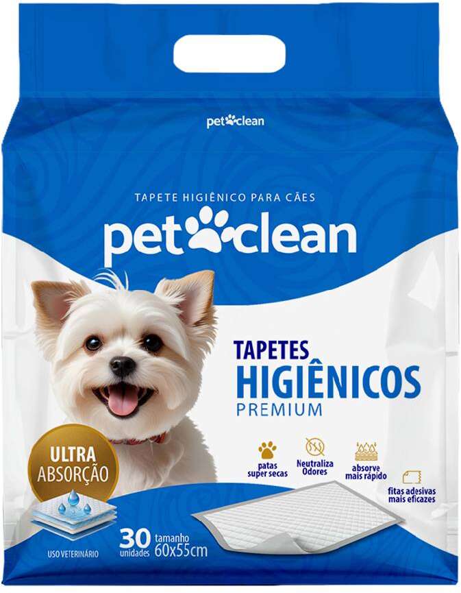 Tapete Higiênico Pet Clean Premium 55x60 PARA Cães - 30 Unidades