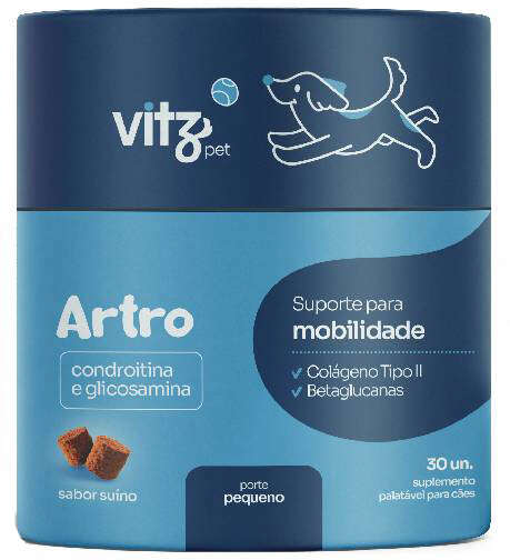 Suplemento Palatavel Vitz Pet Artro para Cães de Porte Pequeno - 30 Unidades