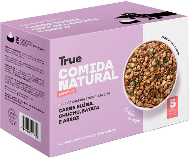 Alimentação Natural True Sensitive Sabor Carne Suína para Cães Adultos - 1kg