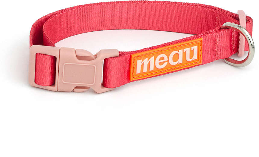 Coleira Meau Duo Rosa Chiclete - Tam. P