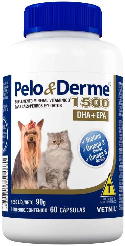 Suplemento Vetnil Pelo & Derme DHA + EPA 1500 - 60 Cápsulas
