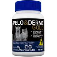 Suplemento Vitamínico Vetnil Pelo & Derme Gold 30 g para Cães e Gatos - 30 Comprimidos