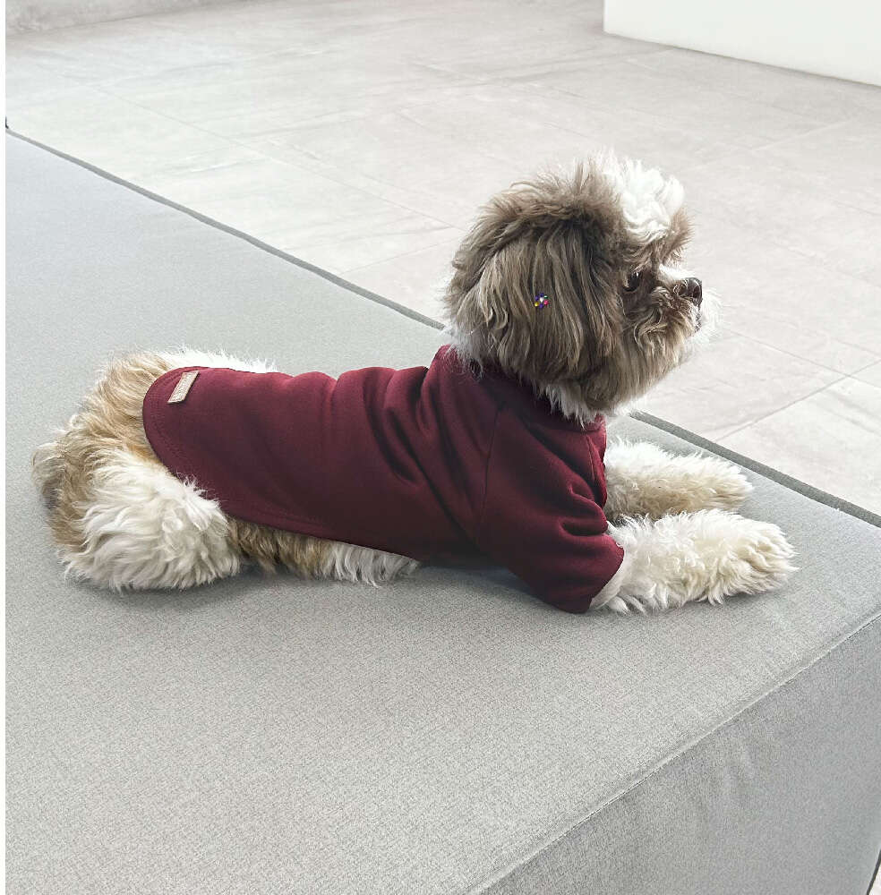 Blusa Moletom com Manga Fábrica Pet Vinho - Tam. P