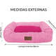 Cama Retangular Fábrica Pet Listra Pink