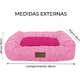 Cama Retangular Fábrica Pet Listra Pink