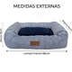 “Cama Retangular Fábrica Pet Listra Azul Marinho