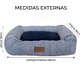 “Cama Retangular Fábrica Pet Listra Azul Marinho
