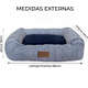 “Cama Retangular Fábrica Pet Listra Azul Marinho