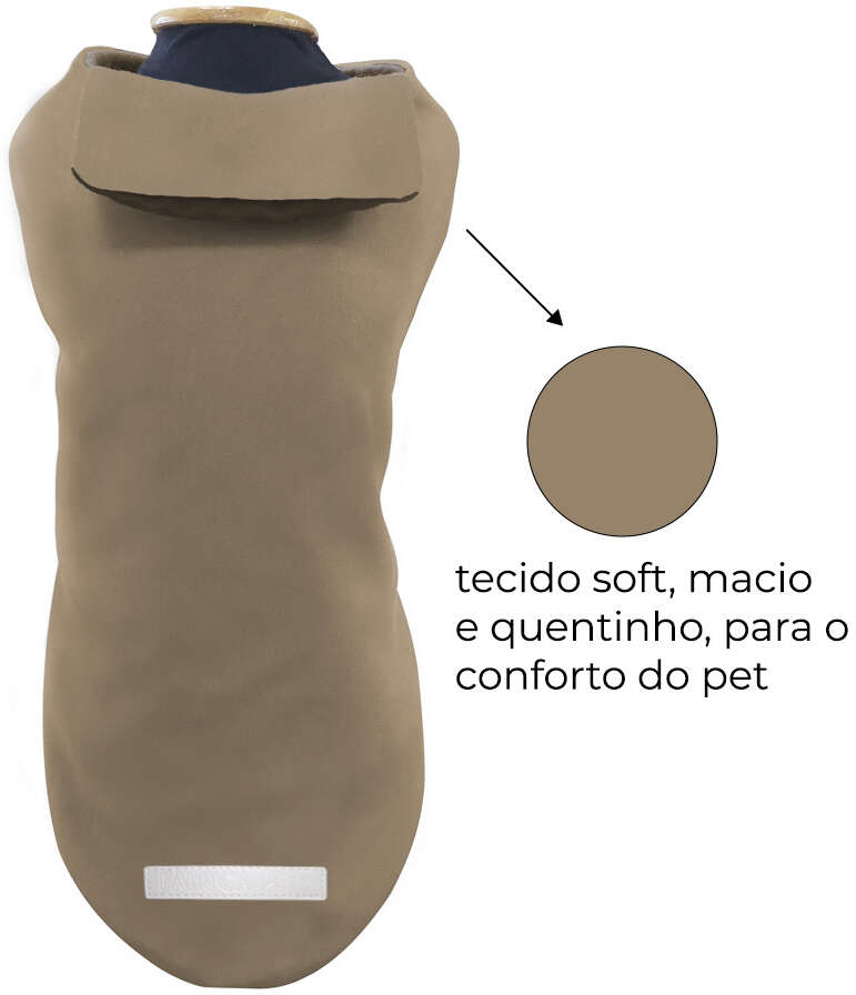 Capa Fábrica Pet Lisa Básica Caqui - Tam. G