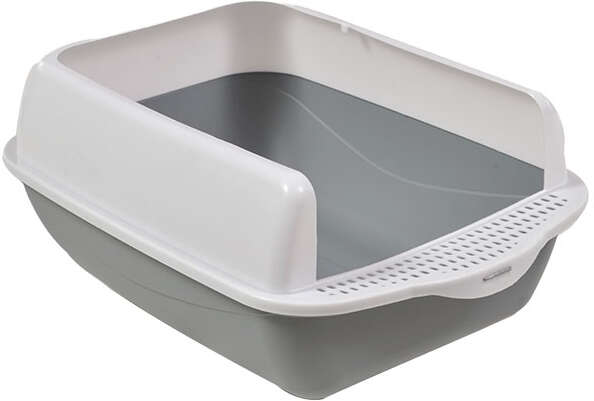 Caixa de Areia Meau com Soleira Cinza para Gatos - Tam. Único