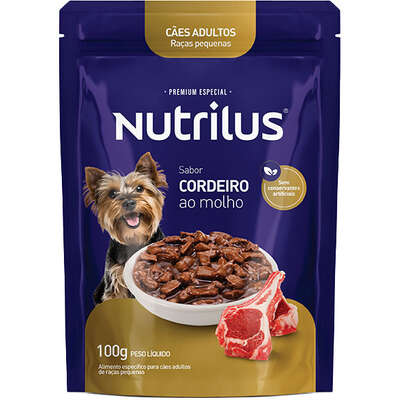 Ração Úmida Nutrilus Sabor Cordeiro para Cães Adultos de Raças Pequenas