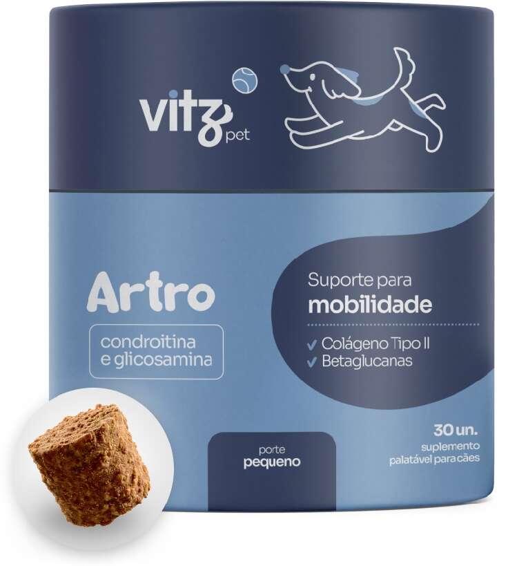 Suplemento Palatavel Vitz Pet Artro para Cães de Porte Pequeno - 30 Unidades