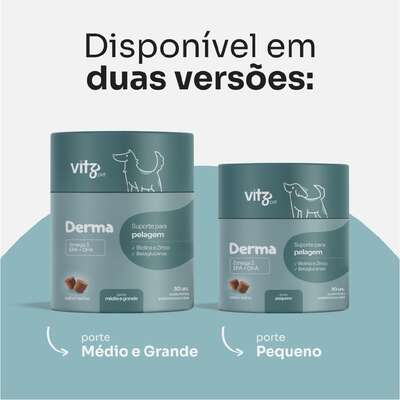 “Suplemento Palatável Vitz Pet Derma para Cães de Porte Médio e Grande