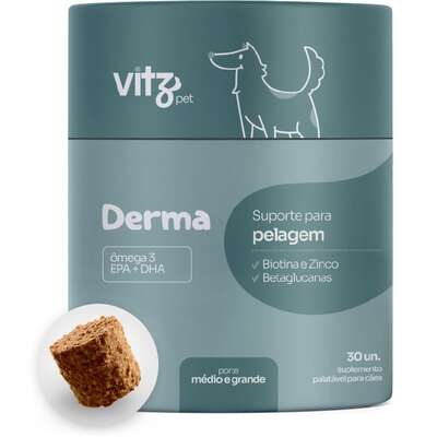 “Suplemento Palatável Vitz Pet Derma para Cães de Porte Médio e Grande