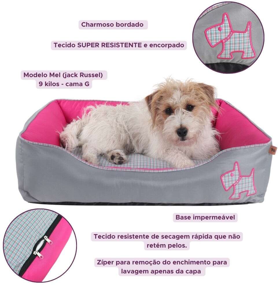 Cama Pickorruchos Puppy Rosa - Tam. GG