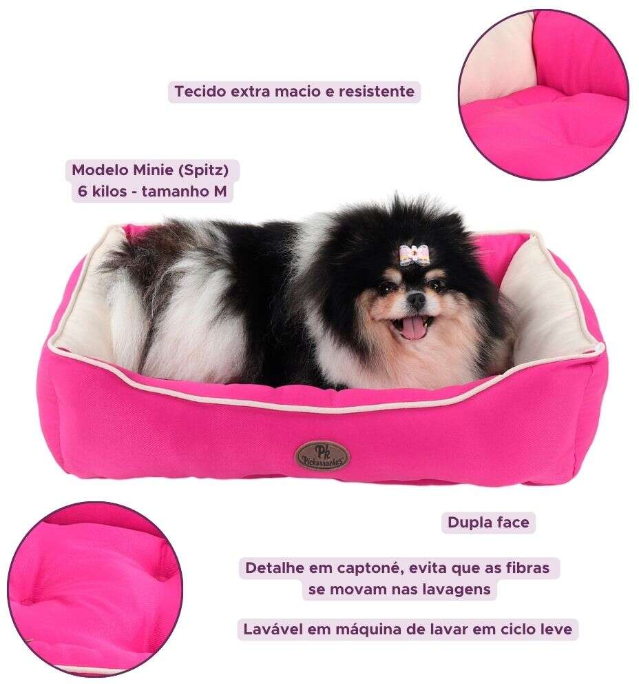 Cama Ultra Soft Pickorruchos Dupla Face Rosa - Tam. G