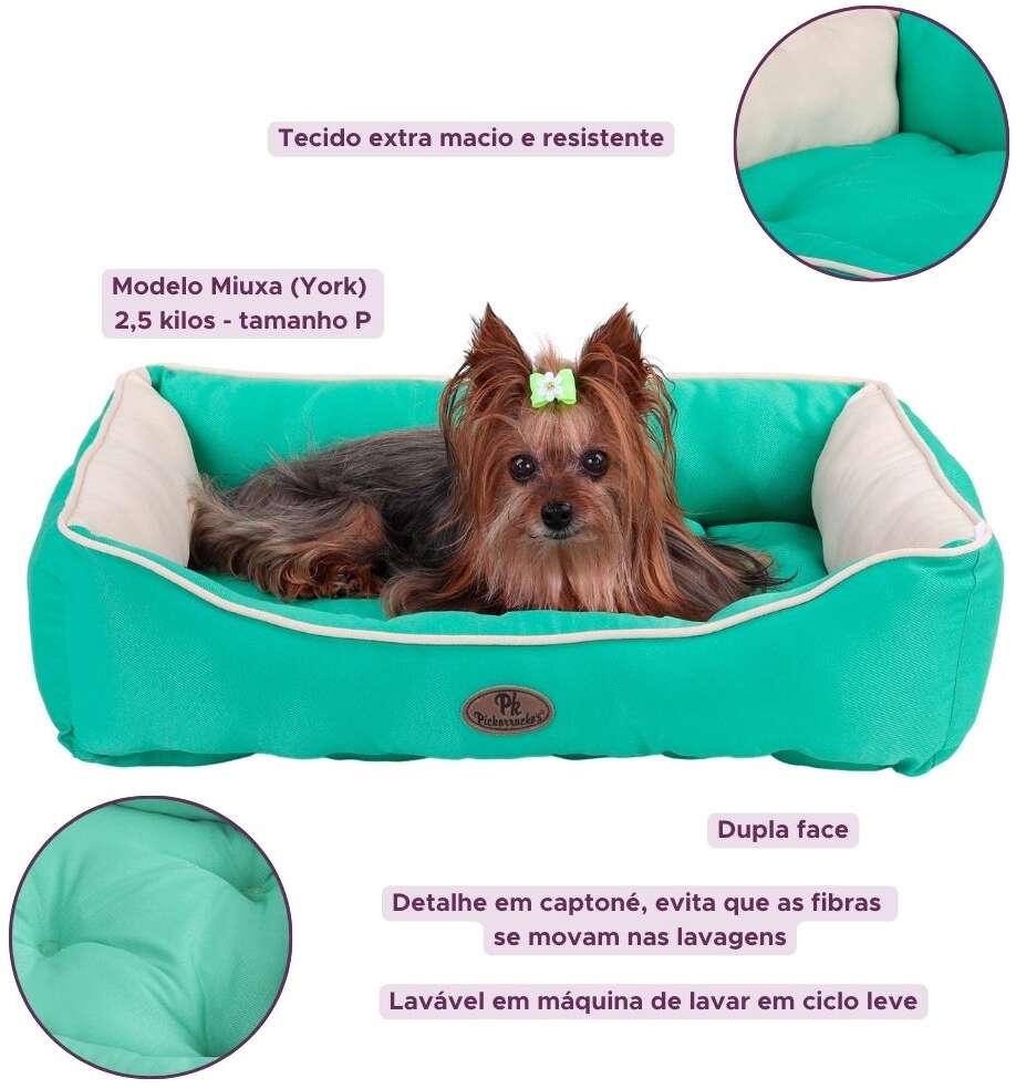 Cama Ultra Soft Pickorruchos Dupla Face Menta - Tam. G