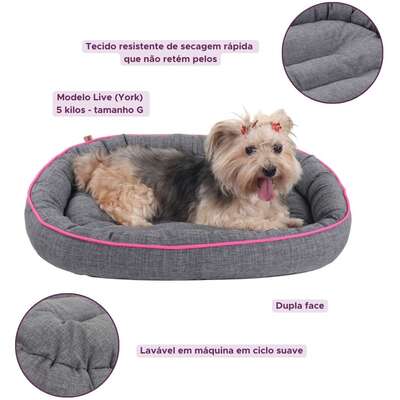 Cama Pickorruchos Essence Dupla Face Cinza e Rosa”