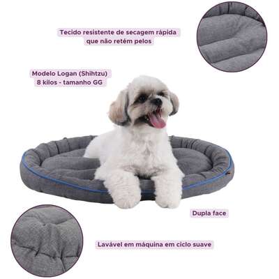 Cama Pickorruchos Essence Dupla Face Cinza e Azul”