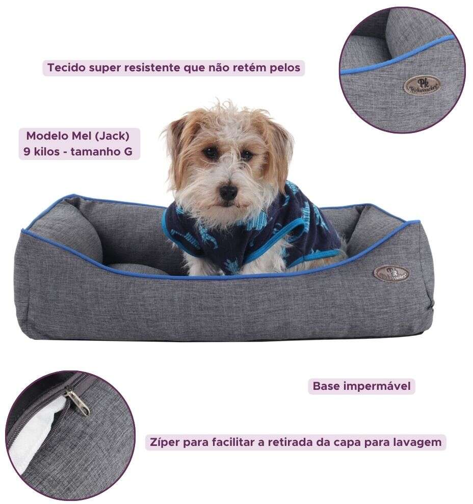 Cama Pickorruchos Sofist Cinza e Azul - Tam. GG