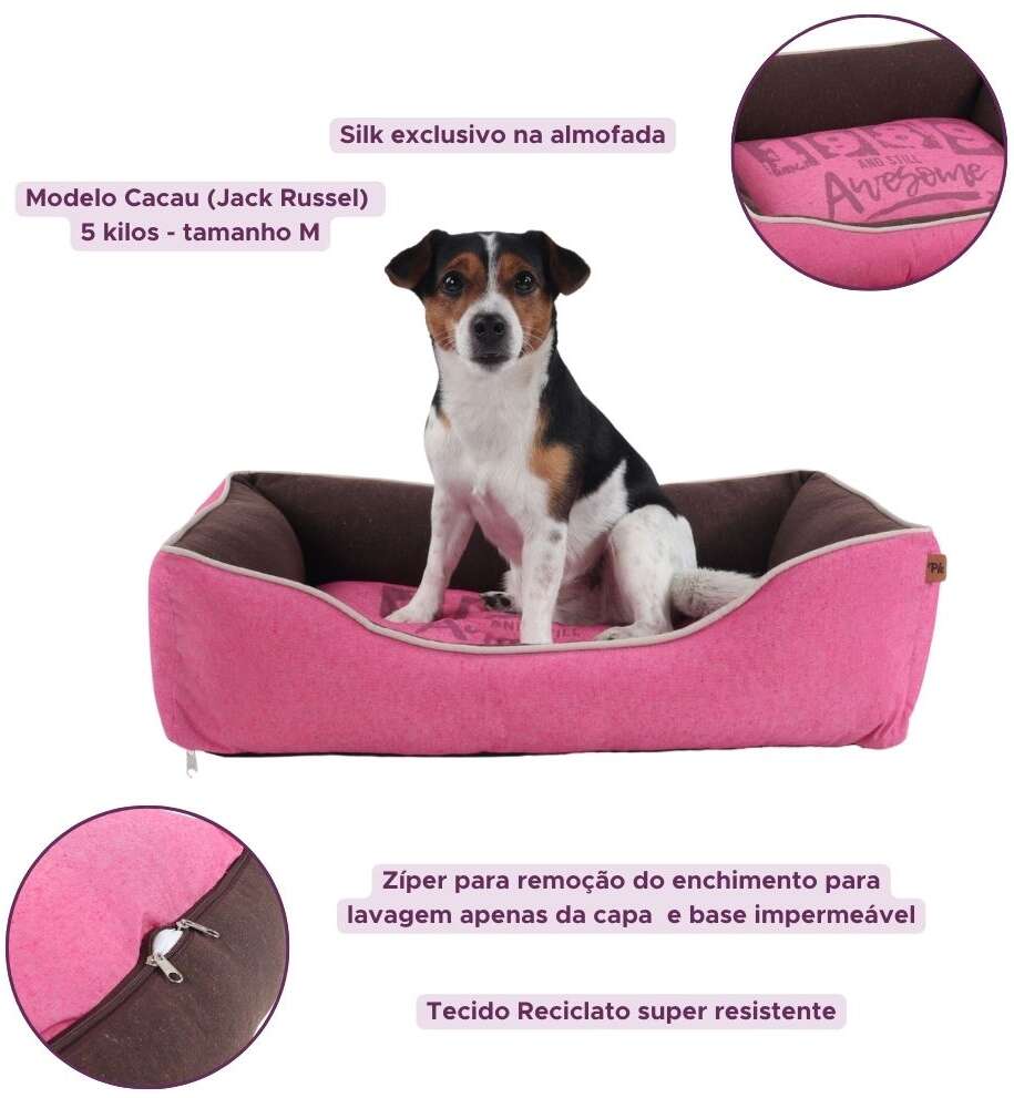 Cama Pickorruchos Retrô Reciclato Rosa - Tam. GG