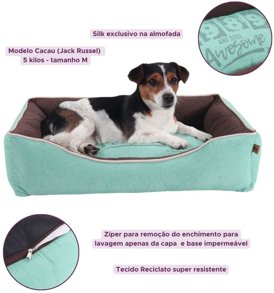 Cama Pickorruchos Retrô Reciclato Mint - Tam. GG