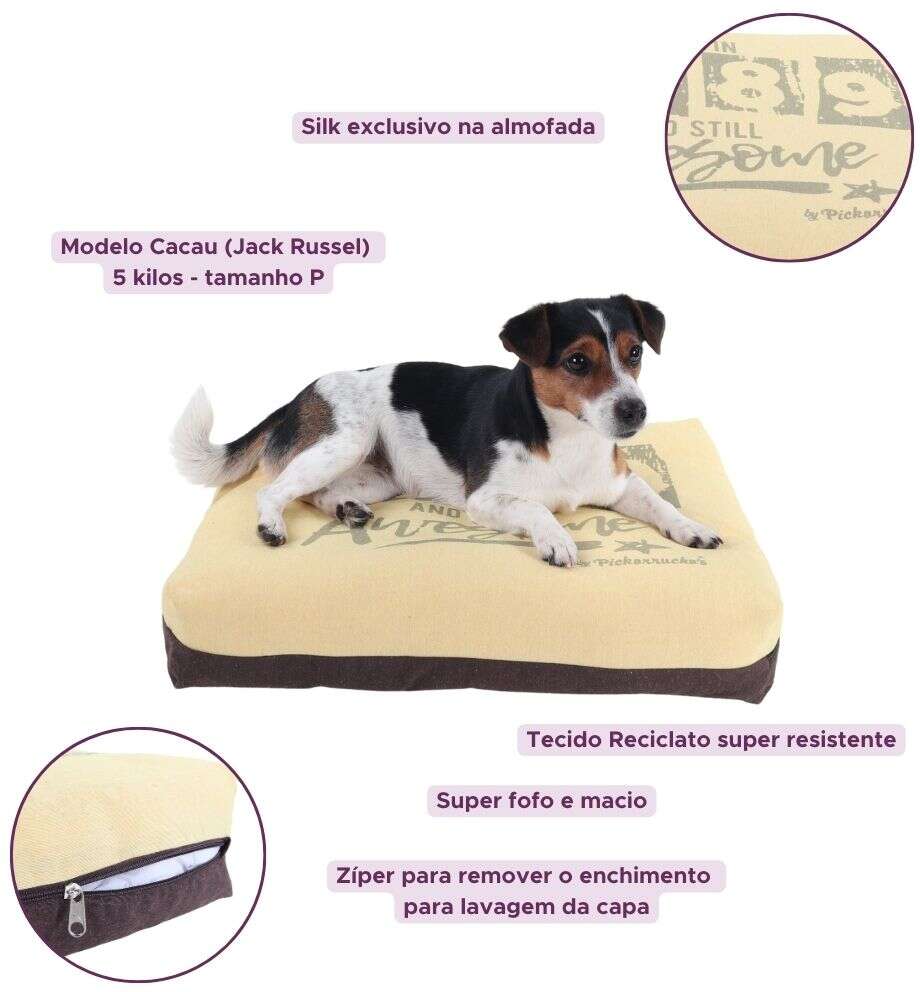 Almofada Puff Pickorruchos Retrô Reciclato Dijon - Tam. G