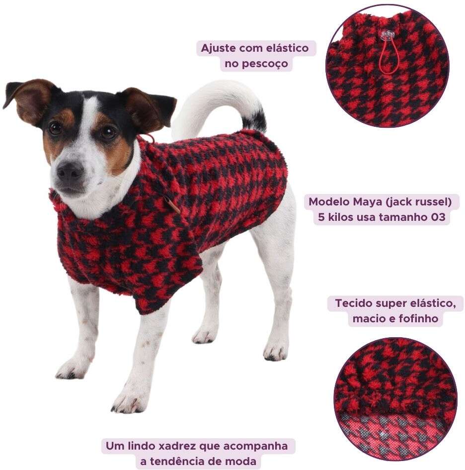Moletom Super Stretch Pickorruchos Fleece Vermelho - Tam. 07