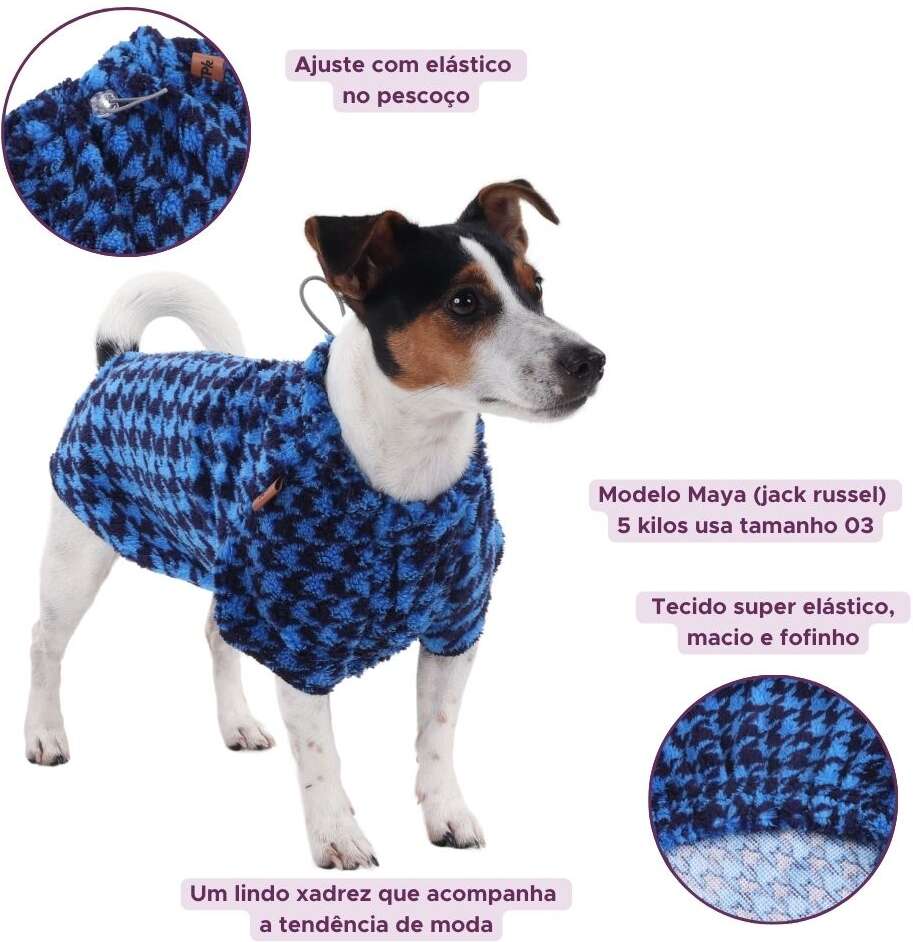 Moletom Super Stretch Pickorruchos Fleece Azul - Tam. 04
