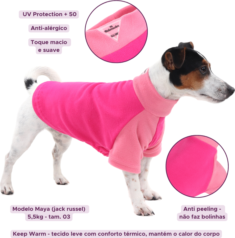 Blusa Soft Pickorruchos Duo Pink - Tam. 06