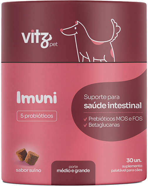 Suplemento Palatável Vitz Pet Imuni para Cães de Porte Médio e Grande - 30 Unidades