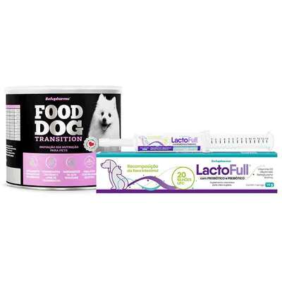 Kit Suplemento Vitamínico Botupharma Pet Lacto Full Probiótico e Prebiótico e Pet Food Dog Minerais - KIT