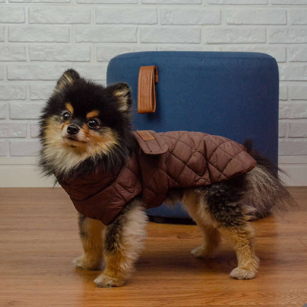 Jaqueta Meau Puffer Matelassê com Velcro Marrom - Tam. 04