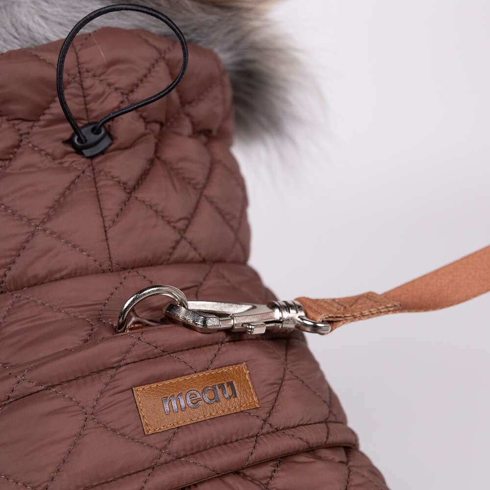 Jaqueta Meau Puffer Matelassê com Velcro Marrom - Tam. 04
