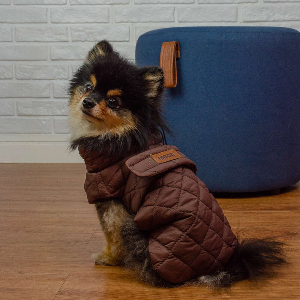 Jaqueta Meau Puffer Matelassê com Velcro Marrom - Tam. 04