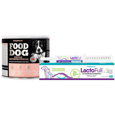 Kit Suplemento Vitamínico Botupharma Pet Lacto Full Probiótico e Prebiótico e Pet Food Dog Dietas Hiperproteicas - KIT”