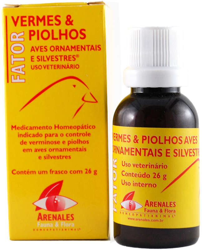 Sistema de Terapia Arenales Fator Vermes & Piolhos Aves Ornamentais e Silvestres - 26 g