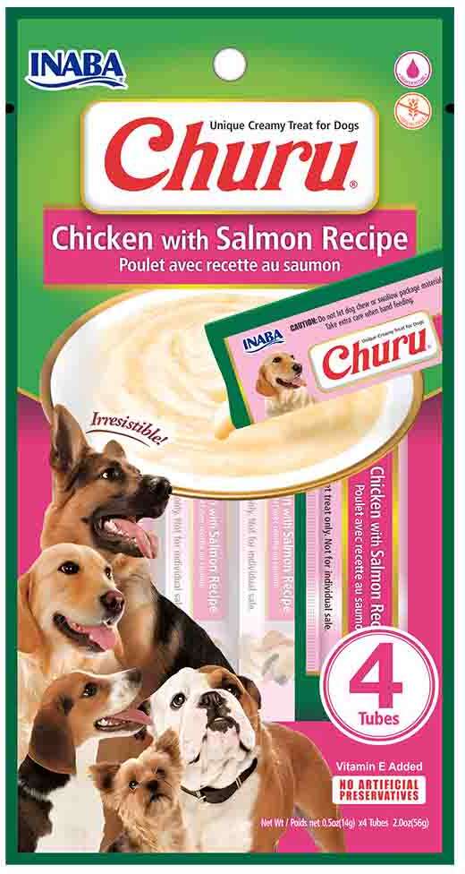 Petisco Churu para Cães Sabor Frango com Salmão - 1 Pacote (4 Unidades)