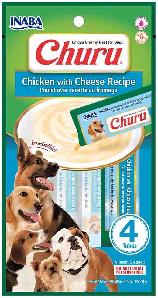 Petisco Churu para Cães Sabor Frango com Queijo - 1 Pacote (4 Unidades)